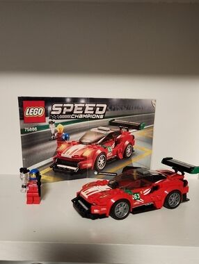 Retired LEGO Speed Champions Red and White Race Car with Green Accents 75886